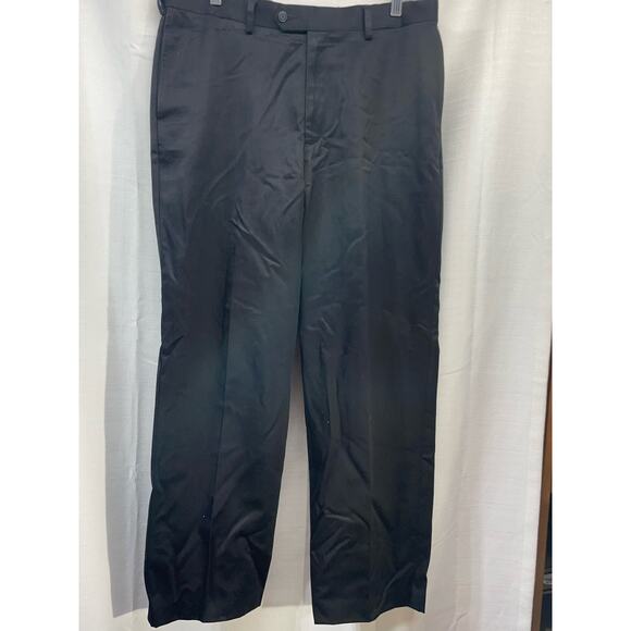 Alan Flusser Men’s Dress Pants Size 34x29 (hemmed) Black Excellent Condition - Picture 2 of 5